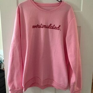 SHEIN Pink Oversized Sweatshirt